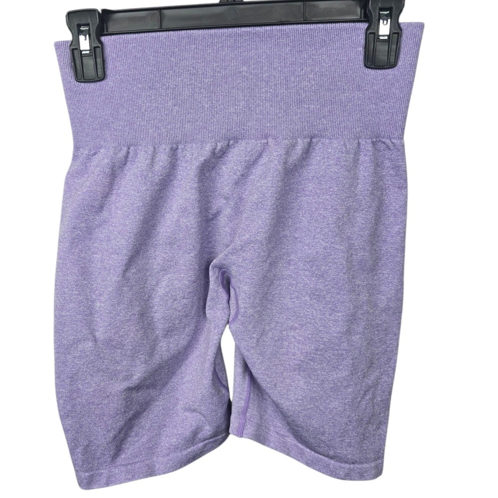 NVGTN Purple Heather Seamless High Waist Ruched Yoga Biker Shorts Large